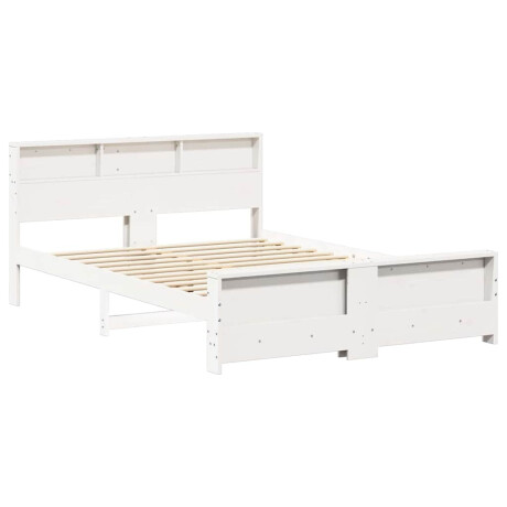 vidaXL Bedframe met hoofdeinde Wit 160 x 200 cm Massief grenenhout afbeelding2 - 1