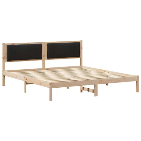 vidaXL Bedframe met hoofdeinde Zwart 200 x 200 cm Massief grenenhout afbeelding2 - 1