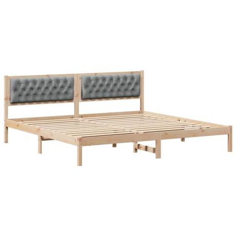 vidaXL Bedframe met hoofdeinde Lichtgrijs 200 x 200 cm Stof afbeelding2 - 1