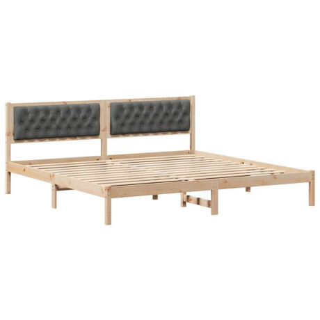 vidaXL Bedframe met hoofdeinde Donkergrijs 200 x 200 cm Stof afbeelding2 - 1