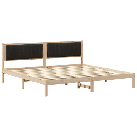 vidaXL Bedframe met hoofdeinde Zwart 200 x 200 cm Massief grenenhout afbeelding2 - 1