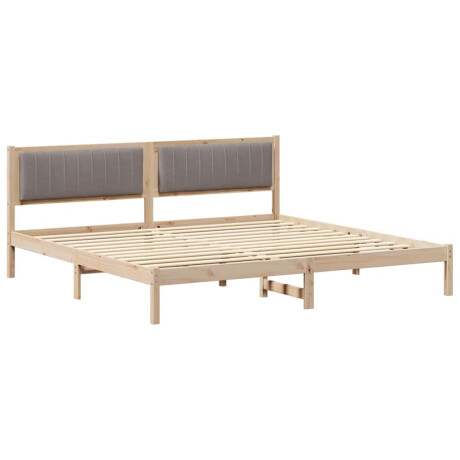 vidaXL Bedframe met hoofdeinde Taupe 200 x 200 cm Massief grenenhout afbeelding2 - 1