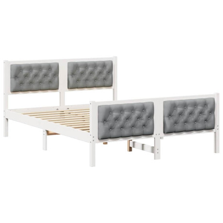 vidaXL Bedframe Lichtgrijs 150 x 200 cm Massief grenenhout afbeelding2 - 1