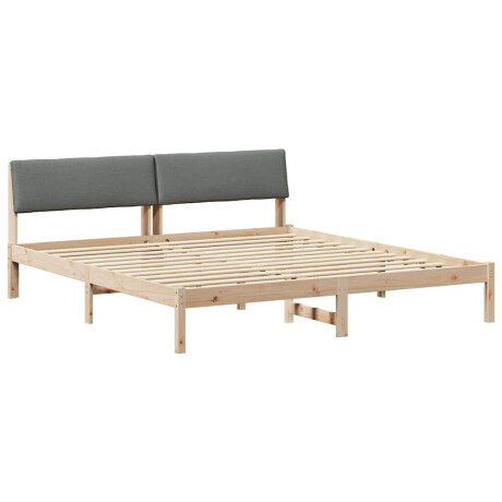 vidaXL Bedframe Bruin en donkergrijs 200 x 200 cm Massief grenenhout afbeelding2 - 1