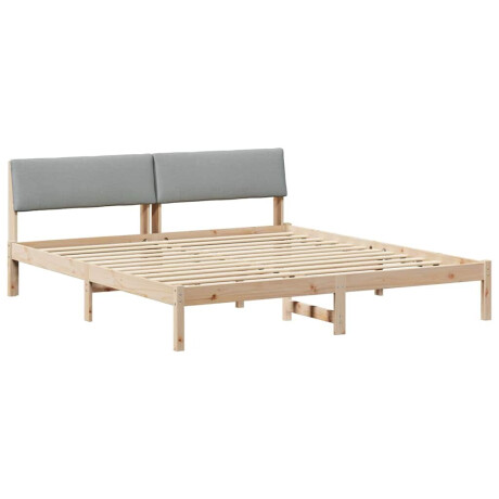 vidaXL Bedframe Bruin en lichtgrijs 180 x 200 cm Massief grenenhout afbeelding2 - 1