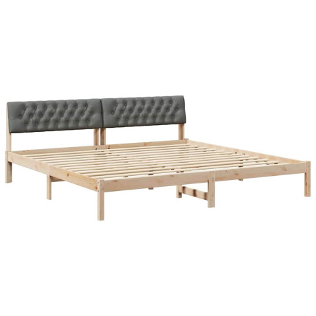vidaXL Bedframe Bruin en donkergrijs 200 x 200 cm Massief grenenhout afbeelding2 - 1