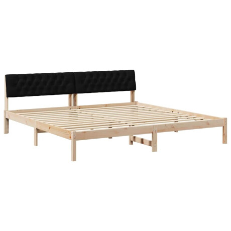 vidaXL Bedframe Bruin en zwart 200 x 200 cm Massief grenenhout afbeelding2 - 1