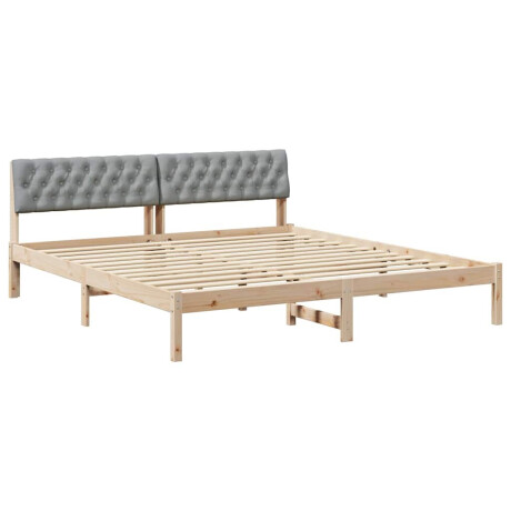 vidaXL Bedframe Bruin en lichtgrijs 180 x 200 cm Massief grenenhout afbeelding2 - 1
