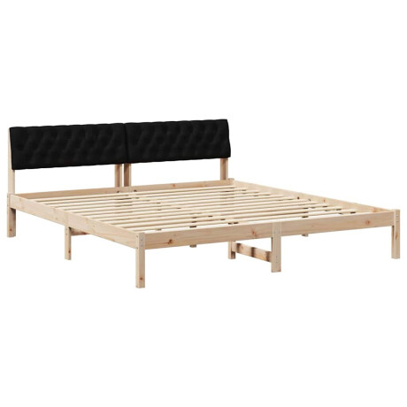 vidaXL Bedframe Bruin en zwart 180 x 200 cm Massief grenenhout afbeelding2 - 1