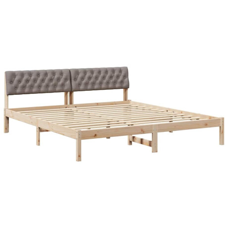 vidaXL Bedframe Bruin en taupe 180 x 200 cm Massief grenenhout afbeelding2 - 1