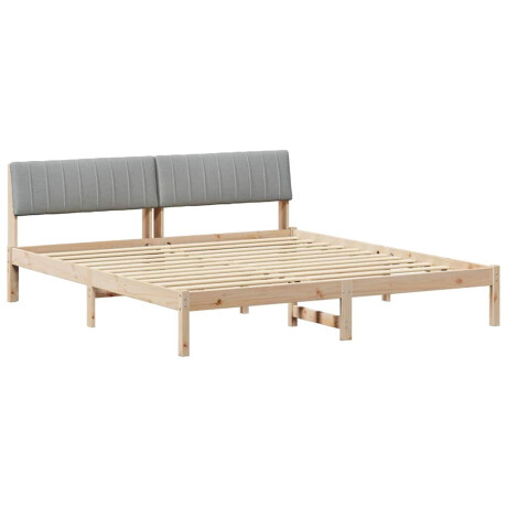 vidaXL Bedframe Bruin en lichtgrijs 180 x 200 cm Massief grenenhout afbeelding2 - 1