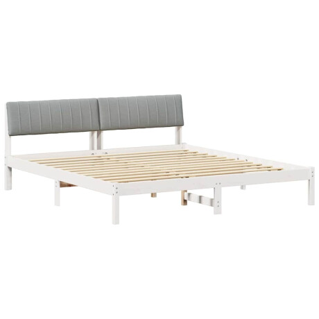 vidaXL Bedframe Wit en lichtgrijs 180 x 200 cm Massief grenenhout afbeelding2 - 1