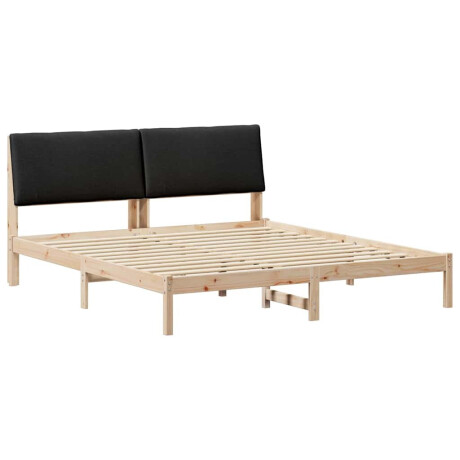 vidaXL Bedframe Bruin en zwart 200 x 200 cm Massief grenenhout afbeelding2 - 1
