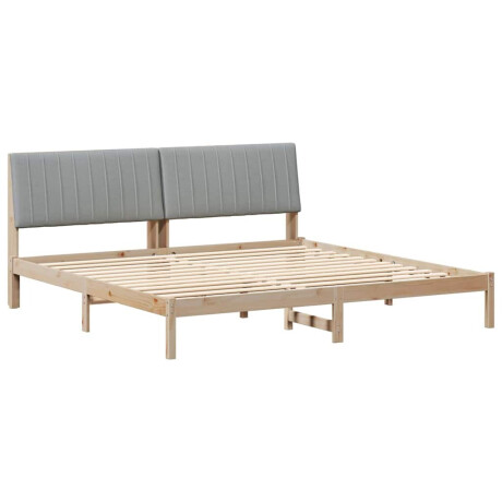 vidaXL Bedframe met hoofdeinde Bruin 200 x 200 cm Massief grenenhout afbeelding2 - 1