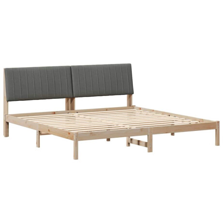 vidaXL Bedframe met hoofdeinde Bruin 200 x 200 cm Massief grenenhout afbeelding2 - 1