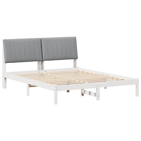 vidaXL Bedframe met hoofdeinde Wit 150 x 200 cm Massief grenenhout afbeelding2 - 1