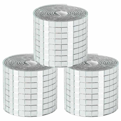 vidaXL Spiegelmozaïek Tegel Geometrisch 3 pcs Zilver 100 x 4 cm Glas afbeelding2 - 1