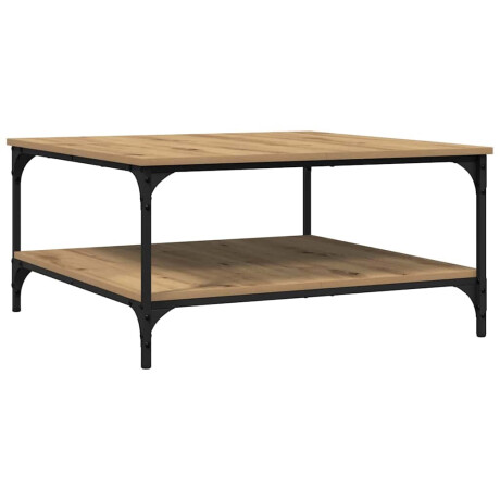 vidaXL Salontafel artisanaal eikenkleurig 80 x 80 x 40 cm Bewerkt hout afbeelding2 - 1