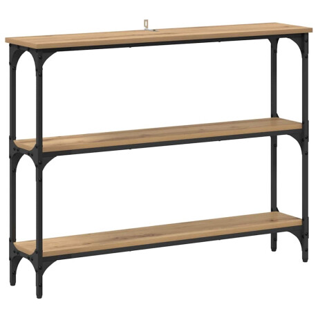 vidaXL Wandtafel met plank artisanaal eikenkleurig 100 x 22.5 x 75 cm afbeelding2 - 1