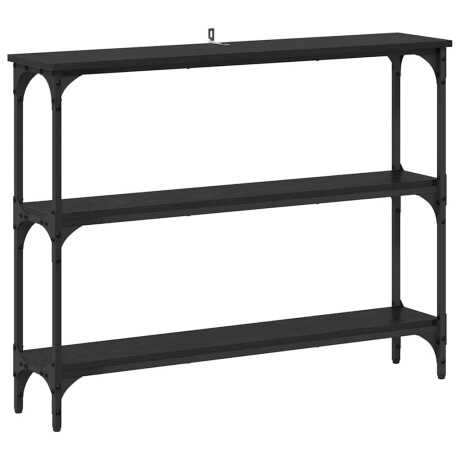 vidaXL Wandtafel met plank met opslag Zwart eiken 100 x 22.5 x 75 cm afbeelding2 - 1