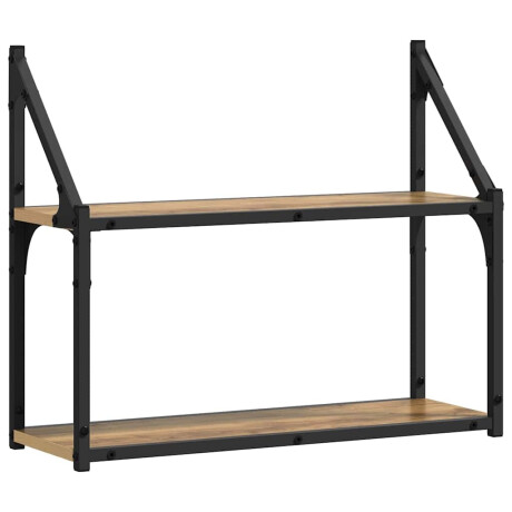 vidaXL Wandplank artisanaal eikenkleurig 60 x 21 x 51 cm Bewerkt hout afbeelding2 - 1