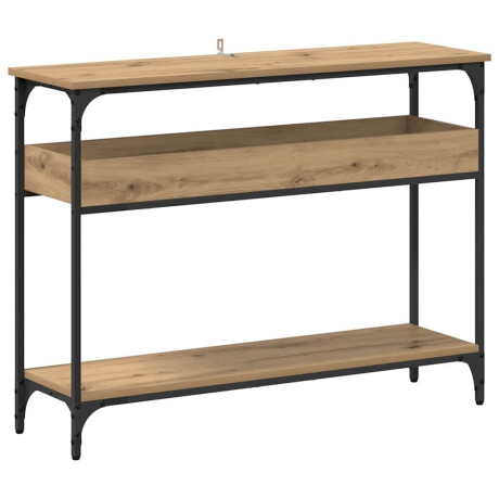vidaXL Wandtafel artisanaal eikenkleurig 100 x 29 x 75 cm Bewerkt hout afbeelding2 - 1