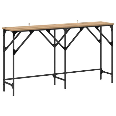 vidaXL Wandtafel artisanaal eikenkleurig 140 x 29 x 75 cm Bewerkt hout afbeelding2 - 1