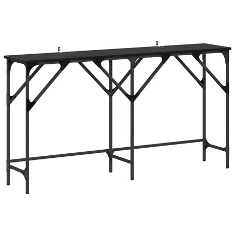 vidaXL Wandtafel Zwart eiken 140 x 29 x 75 cm Bewerkt hout afbeelding2 - 1