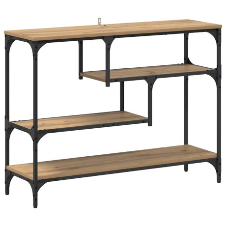 vidaXL Wandtafel artisanaal eikenkleurig 100 x 30 x 75 cm Bewerkt hout afbeelding2 - 1