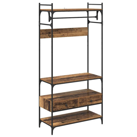 vidaXL Kledingkast met lade Oud hout 89 x 39 x 184.5 cm Bewerkt hout afbeelding2 - 1