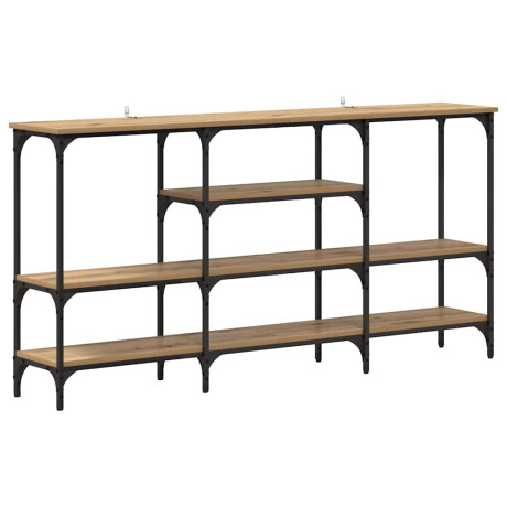 vidaXL Wandtafel artisanaal eikenkleurig 160 x 29 x 80 cm Bewerkt hout afbeelding2 - 1