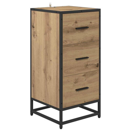 vidaXL Dressoir artisanaal eikenkleurig 35.5 x 35 x 76 cm Bewerkt hout afbeelding2 - 1