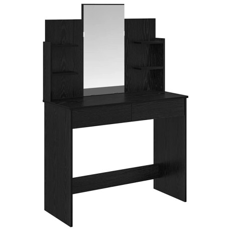 vidaXL Kleedtafel met Spiegel met lade Zwart Eiken 96 x 39 x 142 cm afbeelding2 - 1