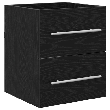 vidaXL Wastafelkast Zwart Eiken 38,5 x 41 x 48 cm Bewerkt hout afbeelding2 - 1