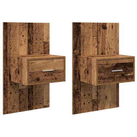 vidaXL Bedkast 2 pcs Oud hout 48.5 x 32.5 x 80 cm Bewerkt hout afbeelding2 - 1