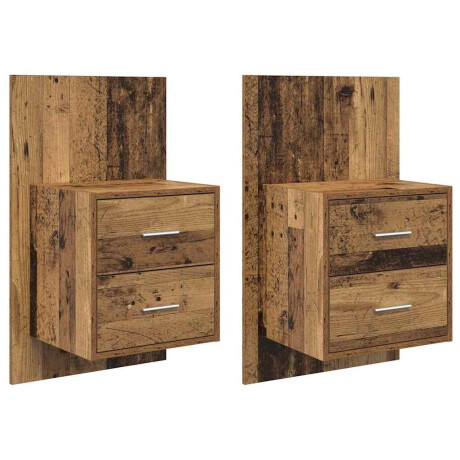 vidaXL Wandkastje 2 pcs Oud Hout 48,5 x 32,5 x 80 cm Bewerkt hout afbeelding2 - 1