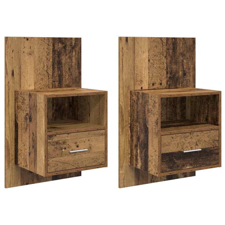 vidaXL Bedkast 2 pcs Oud hout 48.5 x 32.5 x 80 cm Bewerkt hout afbeelding2 - 1