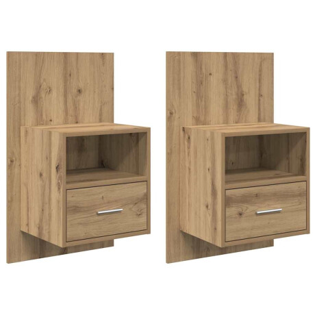 vidaXL Bedkast 2 pcs artisanaal eikenkleurig 48.5 x 32.5 x 80 cm afbeelding2 - 1