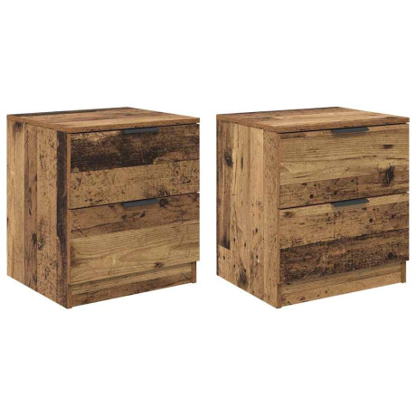 vidaXL Nachtkastje 2 pcs Oud hout 45 x 39 x 50 cm Bewerkt hout afbeelding2 - 1