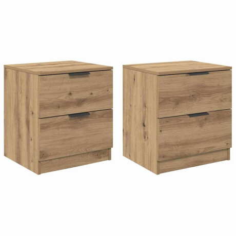 vidaXL Nachtkastje 2 pcs artisanaal eikenkleurig 45 x 39 x 50 cm afbeelding2 - 1