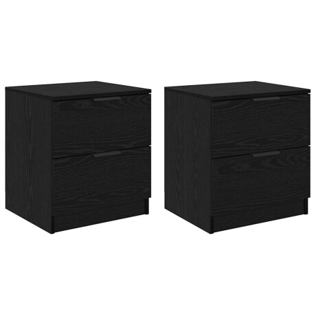 vidaXL Nachtkastje 2 pcs Zwart eiken 45 x 39 x 50 cm Bewerkt hout afbeelding2 - 1
