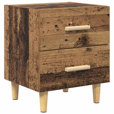 vidaXL Bedkast met lade Oud hout 40 x 35 x 47,5 cm Bewerkt hout afbeelding2 - 1