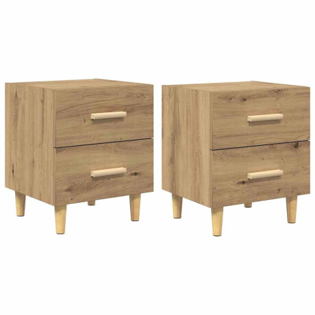 vidaXL Bedkast 2 pcs artisanaal eikenkleurig 40 x 35 x 47,5 cm afbeelding2 - 1
