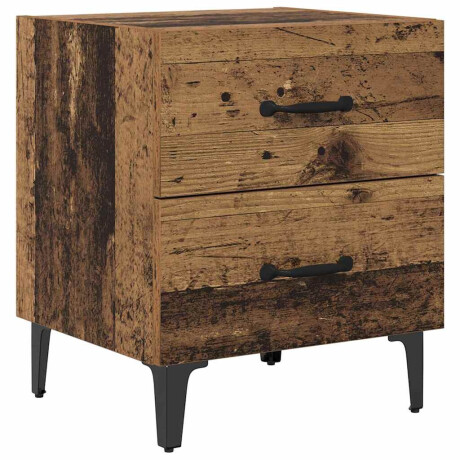 vidaXL Bedkast met lade Oud hout 40 x 35 x 47,5 cm Bewerkt hout afbeelding2 - 1