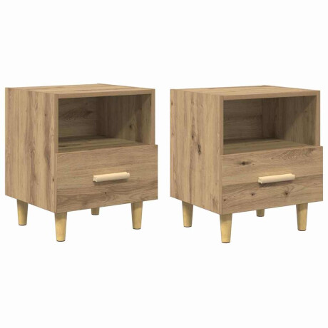 vidaXL Nachtkastje 2 pcs artisanaal eikenkleurig 40 x 35 x 47,5 cm afbeelding2 - 1