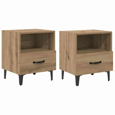 vidaXL Nachtkastje 2 pcs artisanaal eikenkleurig 40 x 35 x 47,5 cm afbeelding2 - 1