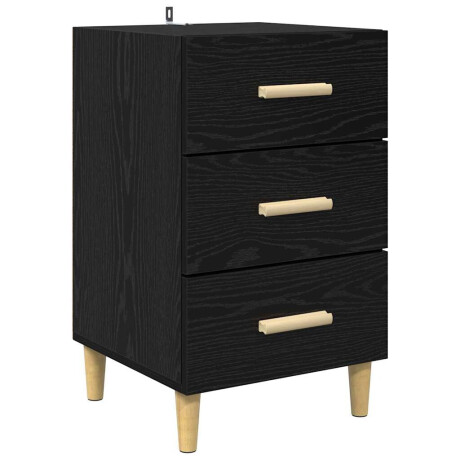vidaXL Nachtkastje met lade Zwart eiken 40 x 40 x 66 cm Bewerkt hout afbeelding2 - 1