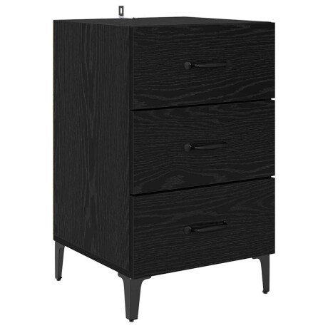 vidaXL Nachtkastje met lade Zwart eiken 40 x 40 x 66 cm Bewerkt hout afbeelding2 - 1