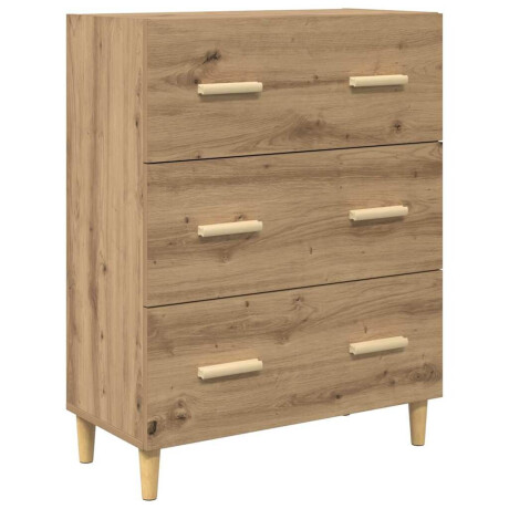 vidaXL Dressoir artisanaal eikenkleurig 34 x 69,5 x 90 cm Bewerkt hout afbeelding2 - 1