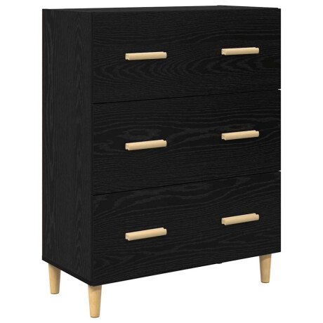 vidaXL Dressoir Zwart eiken 34 x 69,5 x 90 cm Bewerkt hout afbeelding2 - 1